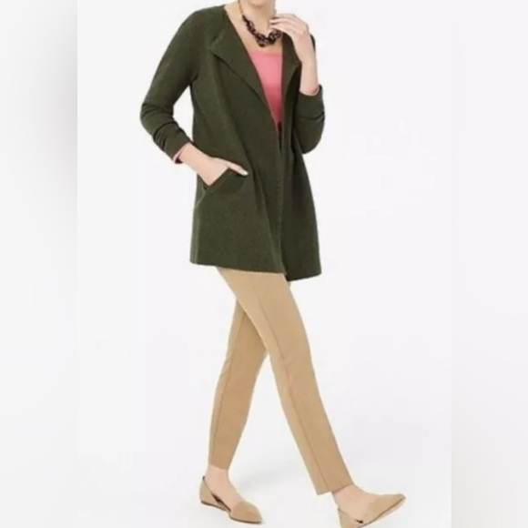 J CREW Collarless Open Cardigan Black Size XXS Pockets - Picture 1 of 5